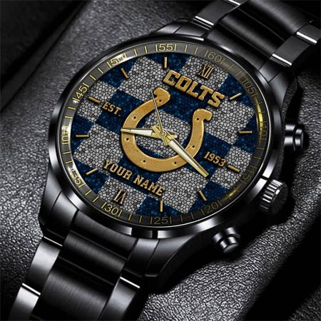 Indianapolis Colts NFL Personalized Sport Black Watch Gifts For Fans