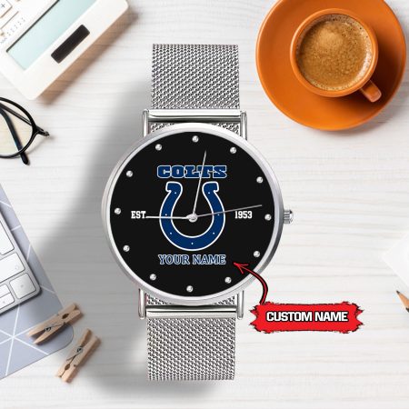 Indianapolis Colts NFL Personalized Style Sliver Hand Watch For Lady For Fan
