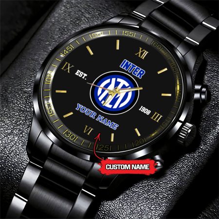 Inter Milan Serie A Black Fashion Watch Custom Your Name For Fan