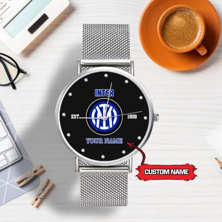 Inter Milan Serie A Personalized Silver Fashion Watch For Lady For Fan
