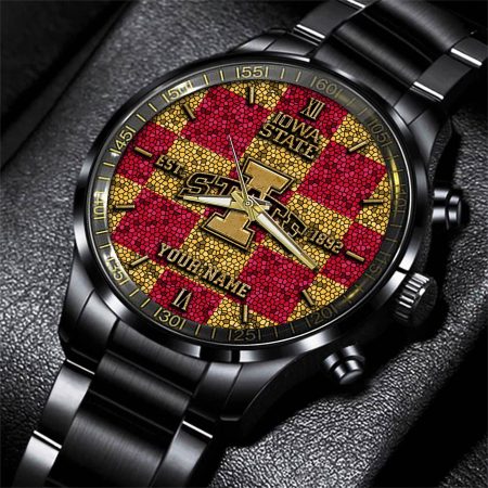 Iowa State Cyclones NCAA Personalized Black New Hand Watch Gifts For Fans