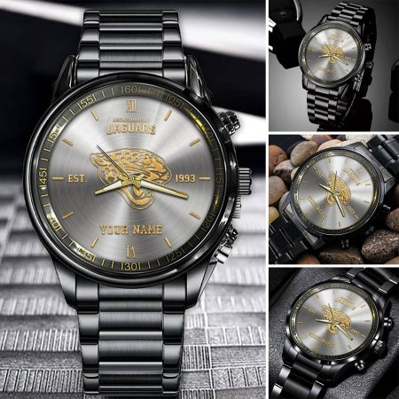 Jacksonville Jaguars NFL Black Fashion Watch Custom Your Name