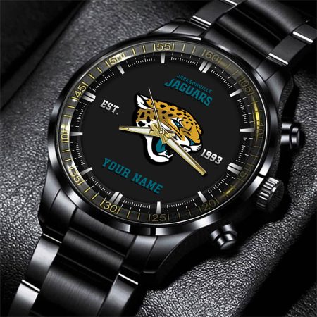 Jacksonville Jaguars NFL Personalized Black Fashion Watch Gifts For Fans