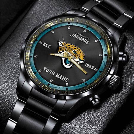 Jacksonville Jaguars NFL Personalized Black Fashion Watch Gifts For Fans