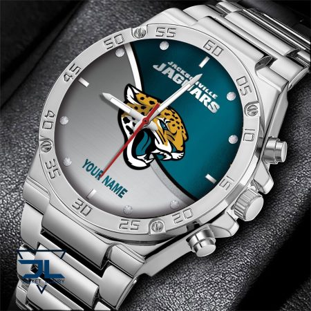Jacksonville Jaguars NFL Personalized Black Hand Watch Gifts For Fans