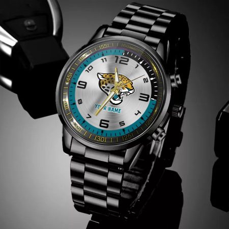 Jacksonville Jaguars NFL Personalized Black Hand Watch Gifts For Fans