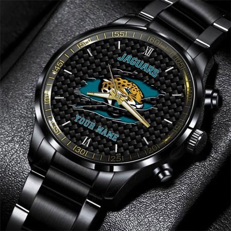 Jacksonville Jaguars NFL Personalized Sport Black Fashion Watch For Fan