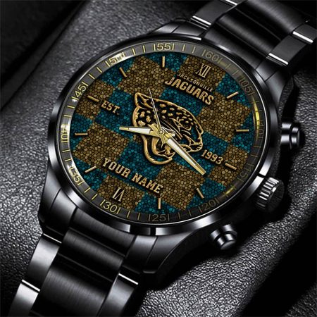 Jacksonville Jaguars NFL Personalized Sport Black Watch Gifts For Fans