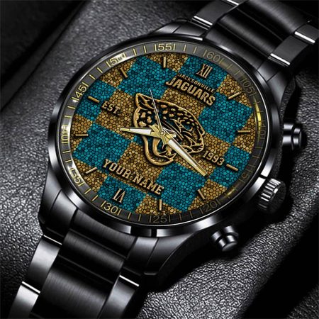 Jacksonville Jaguars NFL Personalized Sport Black Watch Gifts For Fans