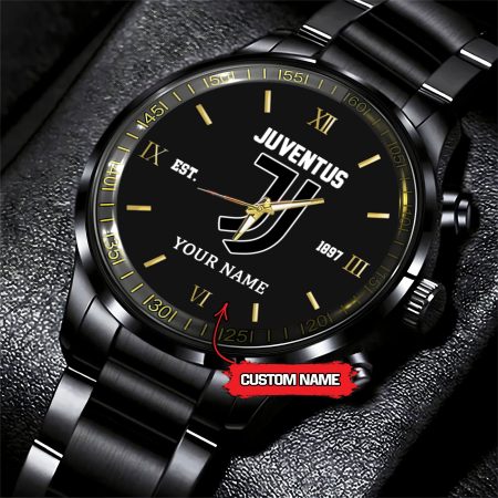 Juventus Serie A Black Fashion Watch Custom Your Name For Fan