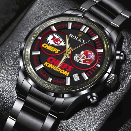 Kansas City Chiefs NFL x Rolex Black Stainless Steel Watch Gift For Fan