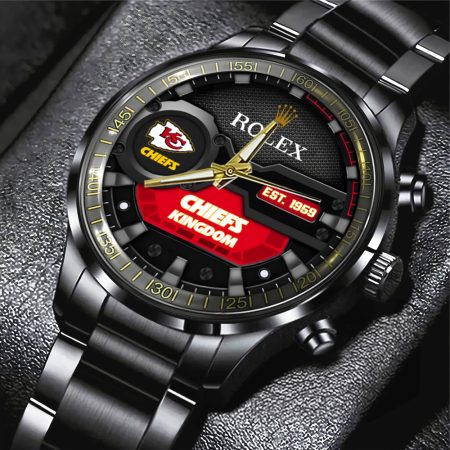 Kansas City Chiefs NFL x Rolex Black Stainless Steel Watch Gift For Fan