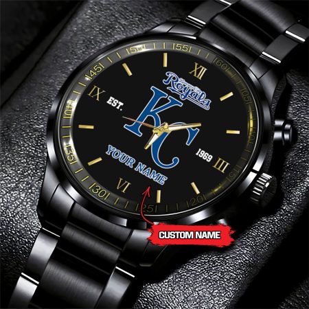Kansas City Royals MLB Black Fashion Watch Custom Your Name For Fan