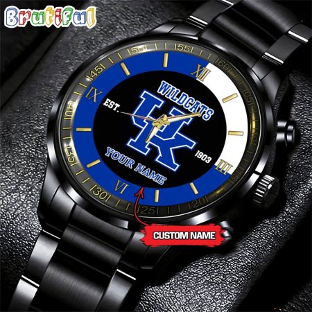 Kentucky Wildcats NCAA Personalized Black Hand Watch For Fans