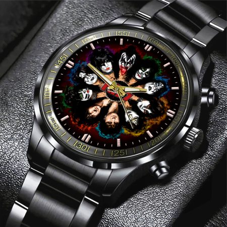 Kiss Band Music Black Stainless Steel Wa Gift For Fan