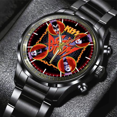 Kiss Band Music Black Stainless Steel Watch Gift For Fan