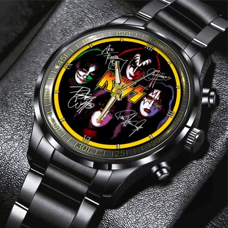 Kiss Band Music Black Stainless Steel Watch Gift For Fan