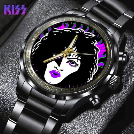 Kiss Band Music Black Stainless Steel Watch Gift For Fan