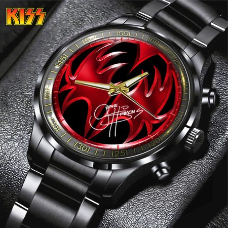 Kiss Band Music Black Stainless Steel Watch Gift For Fan