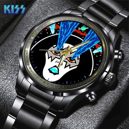 Kiss Band Music Black Stainless Steel Watch Gift For Fan
