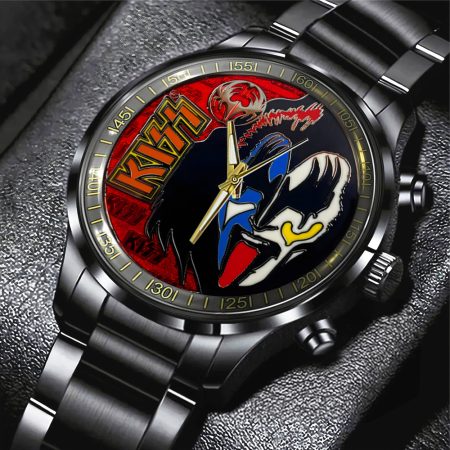 Kiss Band Music Black Stainless Steel Watch Gift For Fan