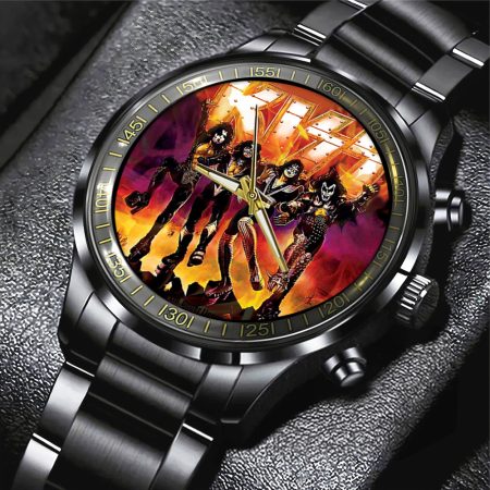 Kiss Band Music Black Stainless Steel Watch Gift For Fan