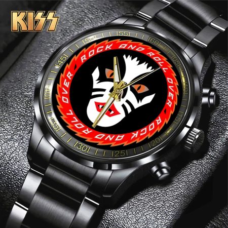 Kiss Band Music Black Stainless Steel Watch Gift For Fan