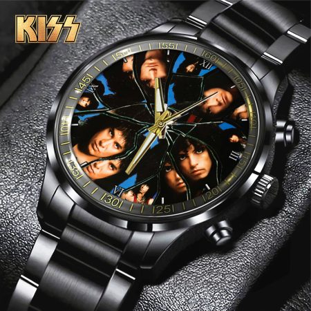 Kiss Band Music Black Stainless Steel Watch Gift For Fan