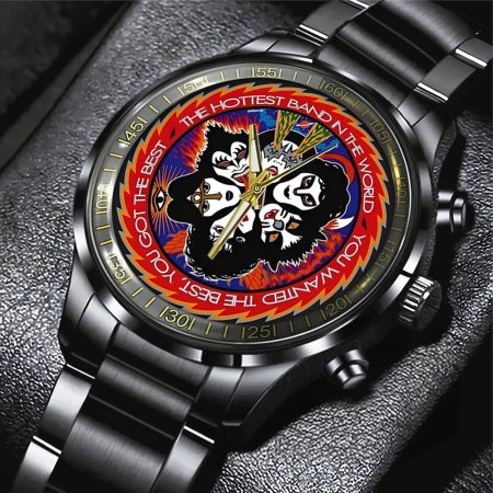 Kiss Band Music Black Stainless Steel Watch Gift For Fan
