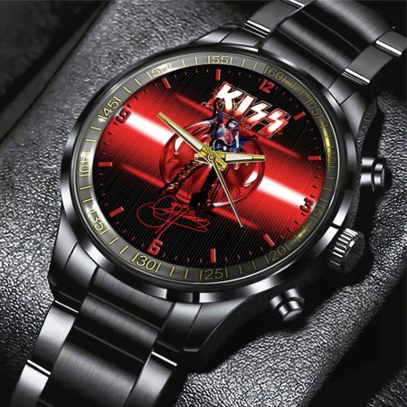 Kiss Band Music Black Stainless Steel Watch Gift For Fan