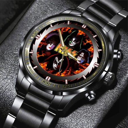 Kiss Band Music Black Stainless Steel Watch Gift For Fan