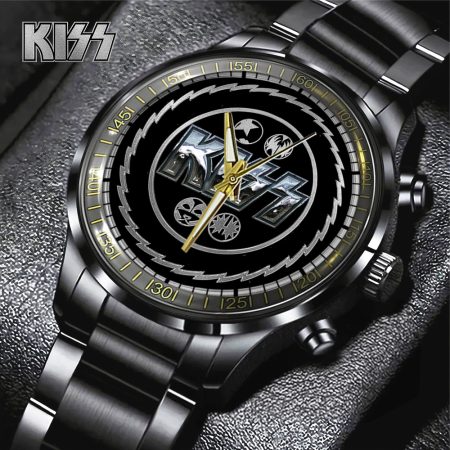 Kiss Band Music Black Stainless Steel Watch Gift For Fan