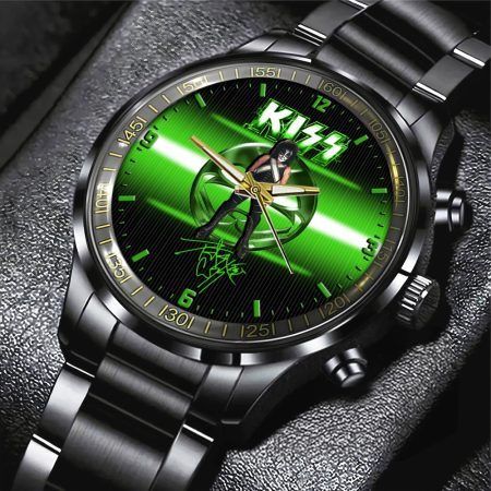 Kiss Band Music Black Stainless Steel Watch Gift For Fan