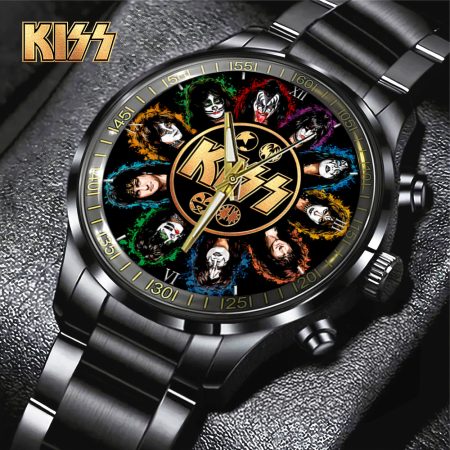 Kiss Band Music Black Stainless Steel Watch Gift For Fan