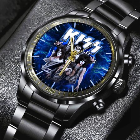 Kiss Band Music Black Stainless Steel Watch Gift For Fan