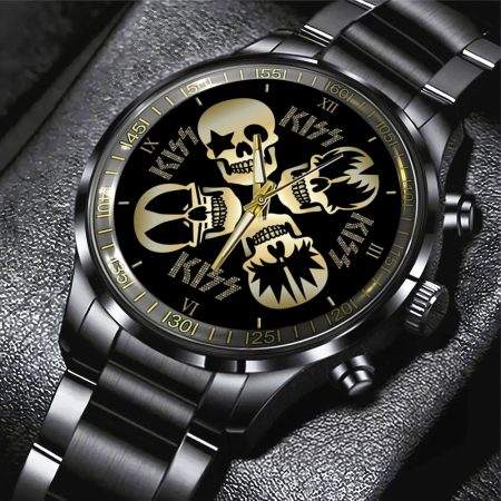 Kiss Band Music Black Stainless Steel Watch Gift For Fan