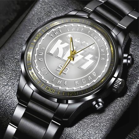 Kiss Band Music Black Stainless Steel Watch Gift For Fan