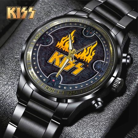 Kiss Band Music Black Stainless Steel Watch Gift For Fan