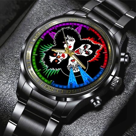 Kiss Band Music Black Stainless Steel Watch Gift For Fan