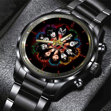 Kiss Band Music Black Stainless Steel Watch Gift For Fan