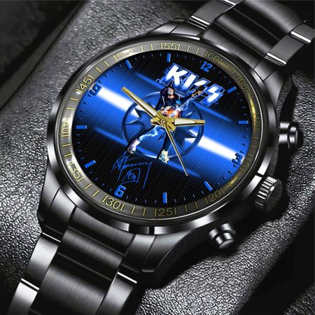 Kiss Band Music Black Stainless Steel Watch Gift For Fan