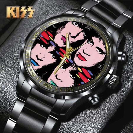 Kiss Band Music Black Stainless Steel Watch Gift For Fan