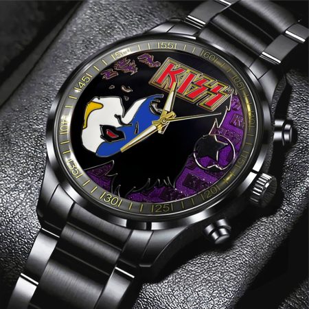 Kiss Band Music Black Stainless Steel Watch Gift For Fan