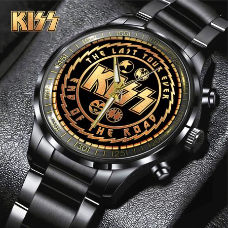 Kiss Band Music Black Stainless Steel Watch Gift For Fan