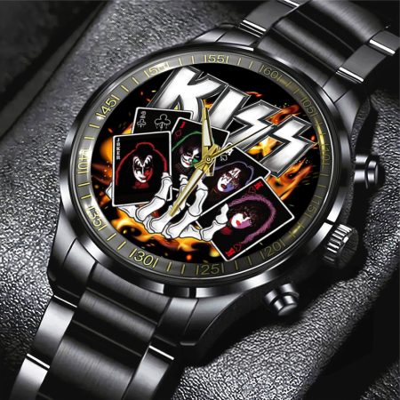 Kiss Band Music Black Stainless Steel Watch Gift For Fan