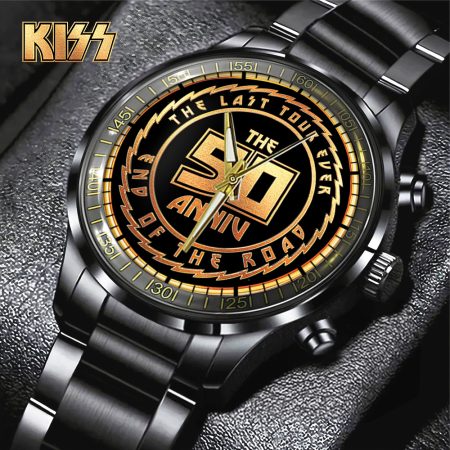Kiss Band Music Black Stainless Steel Watch Gift For Fan