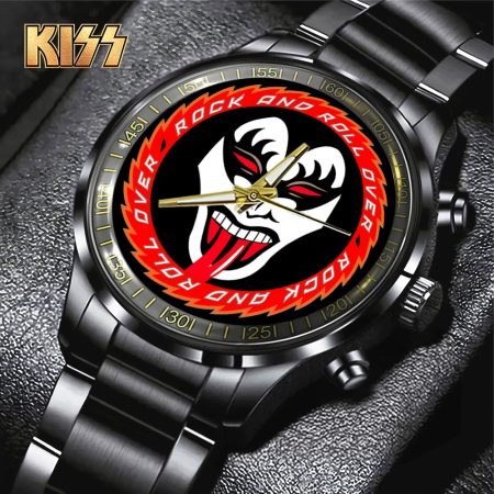 Kiss Band Music Black Stainless Steel Watch Gift For Fan