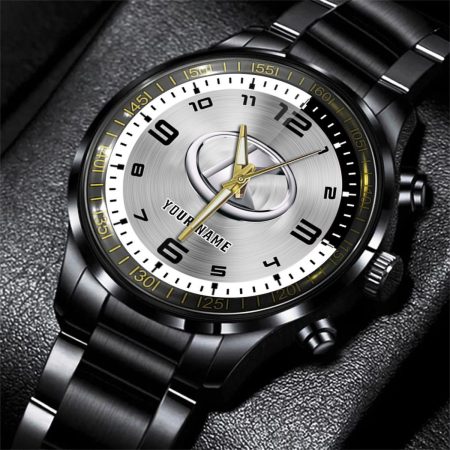 Kubota Tractor Personalized Black Stainless Steel Hand Watch For Fan