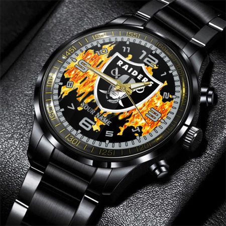 Las Vegas Raiders NFL Personalized 3D Men Hand Watch Gift For Fans For Father