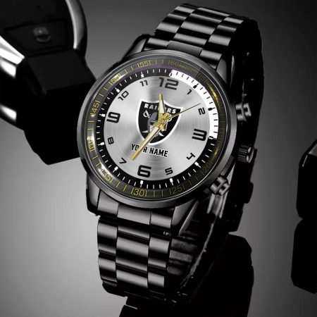 Las Vegas Raiders NFL Personalized Black Hand Watch Gifts For Fans